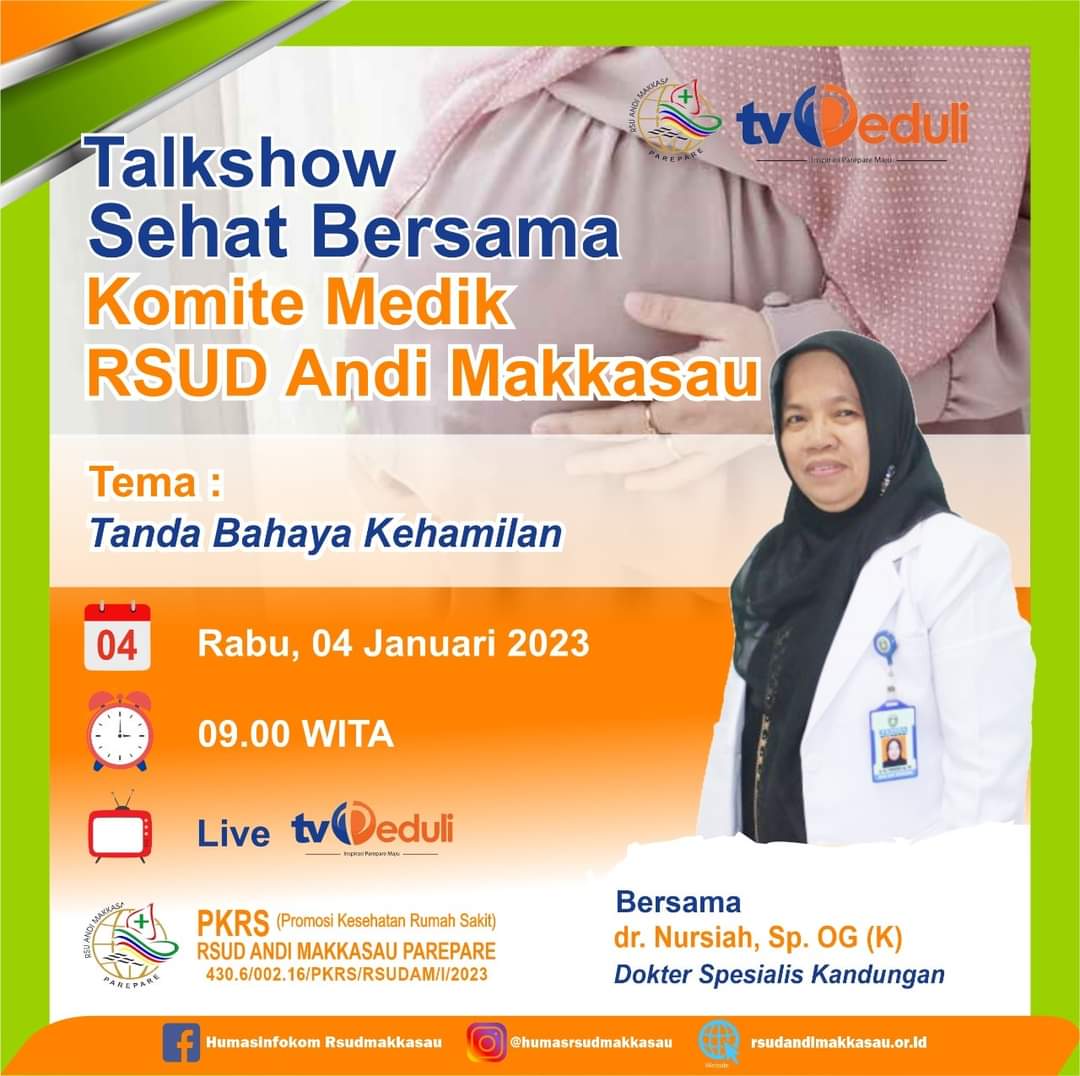 Komite Medik RS Andi Makkasau Tampil Talkshow di Tv Peduli, Bahas Tanda Bahaya Kehamilan